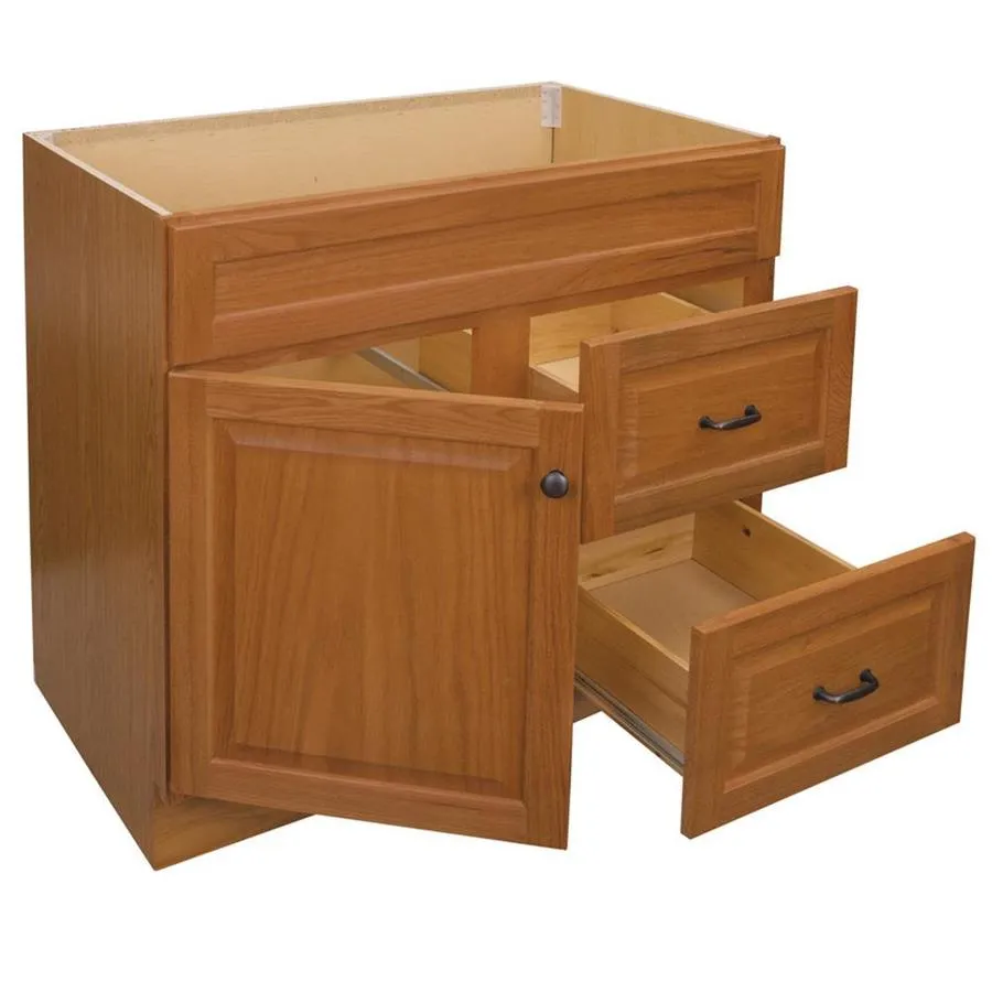 Project Source 36-in Golden Bathroom Vanity Base Cabinet without Top, photo 3 of 15