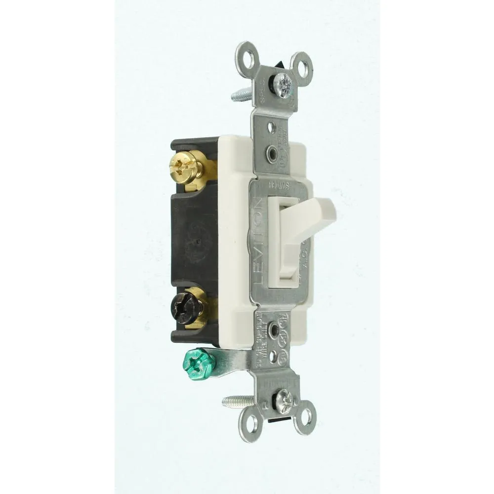 15 Amp Single-Pole Toggle Framed 4-Way AC Switch, White, photo 2 of 4
