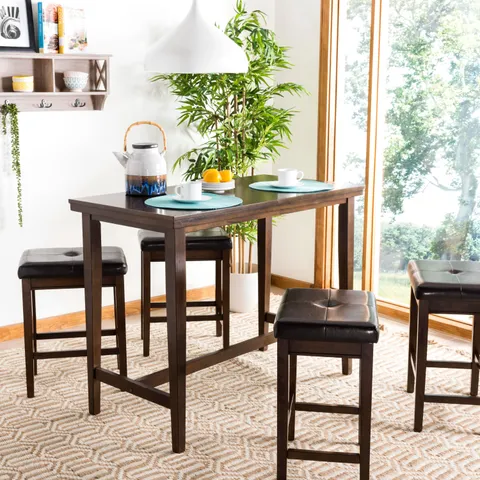 Billy Dark Brown 5-Piece Counter-Height Dining Set, 48 × 24 × 36 in