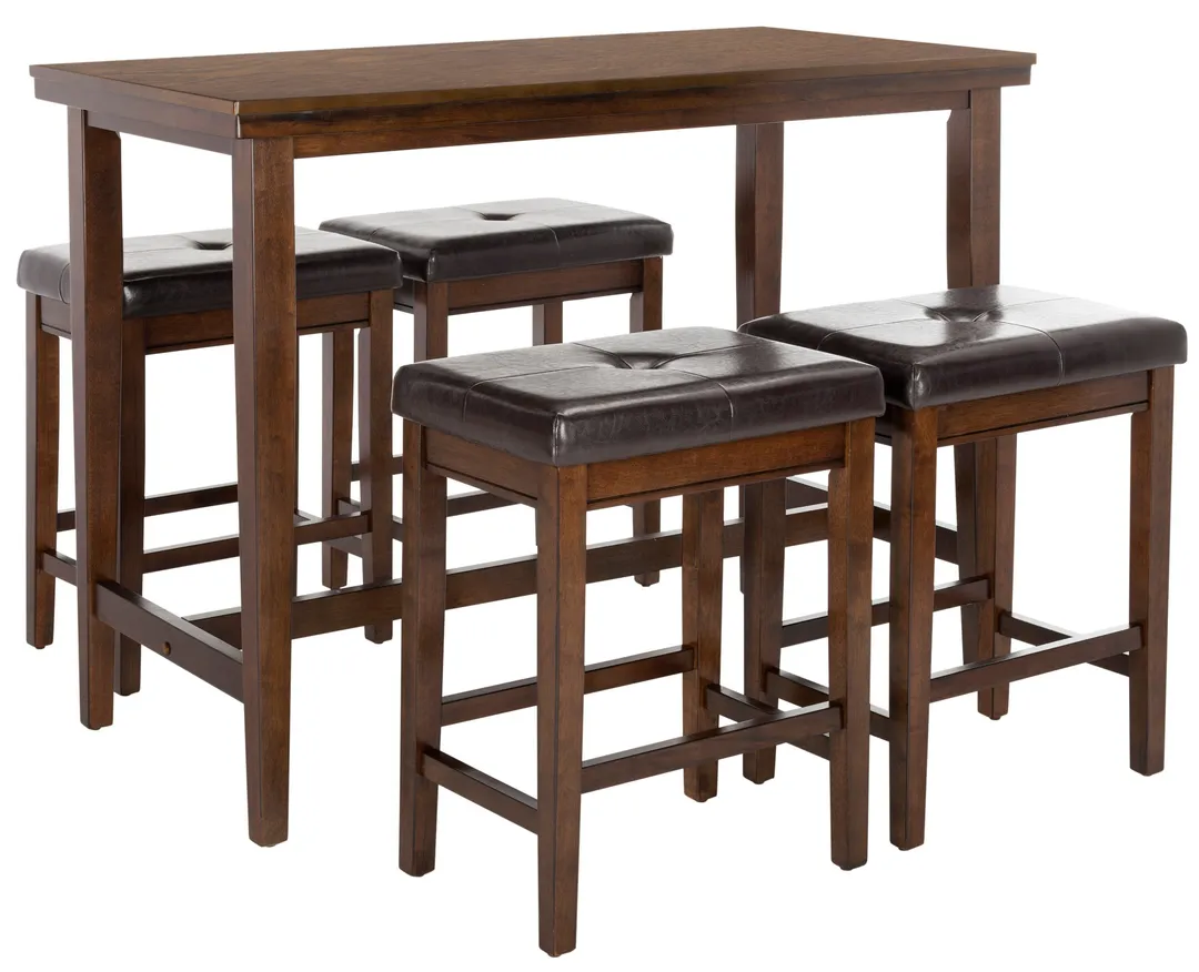 Safavieh Billy Dark Brown 5-Piece Counter-Height Dining Set, 48 x 24 x 36 in., photo 2 of 5