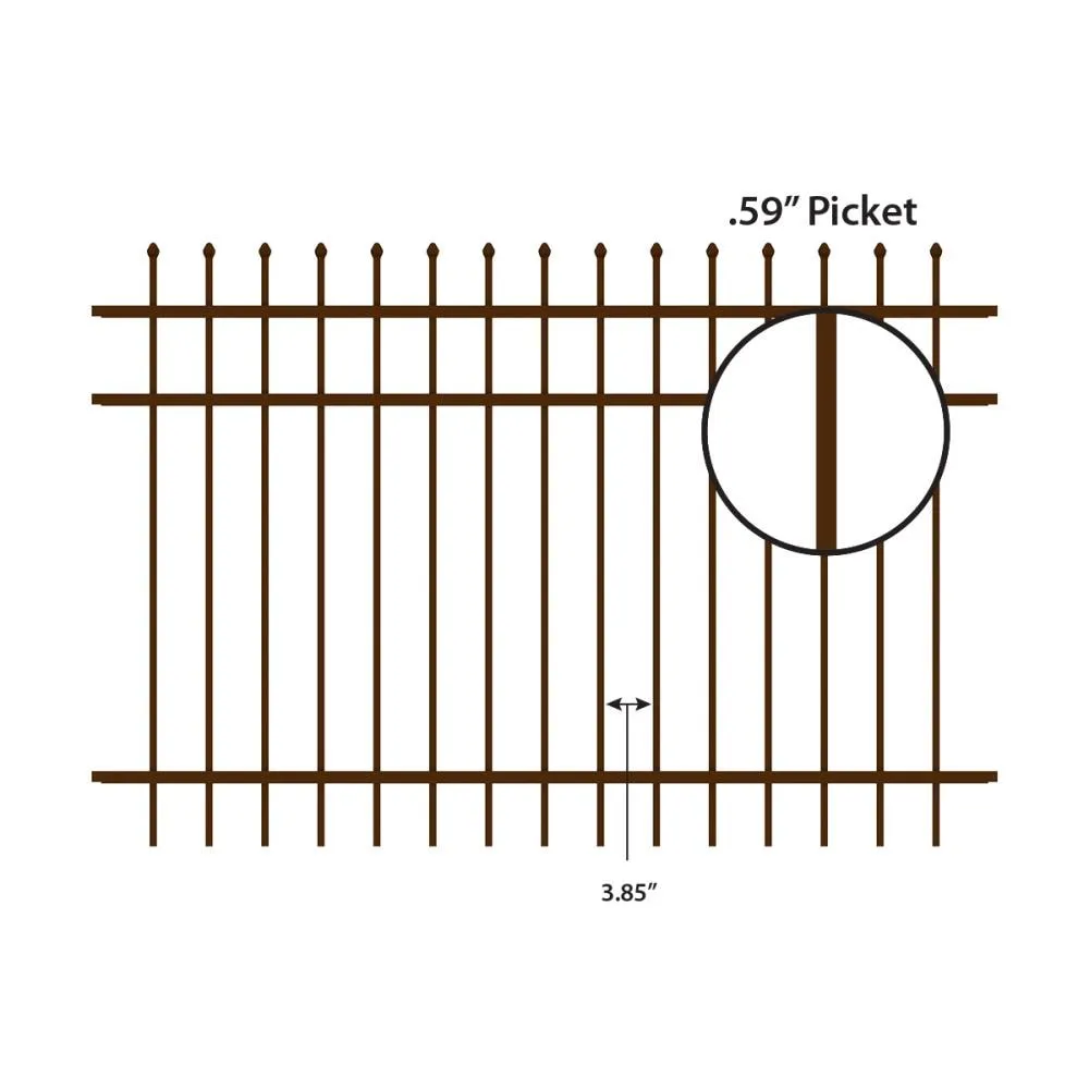 IronCraft Orleans 4 ft. H x 6 ft. W Bronze Powder-Coated Aluminum Decorative Fence Panel, photo 4 of 4