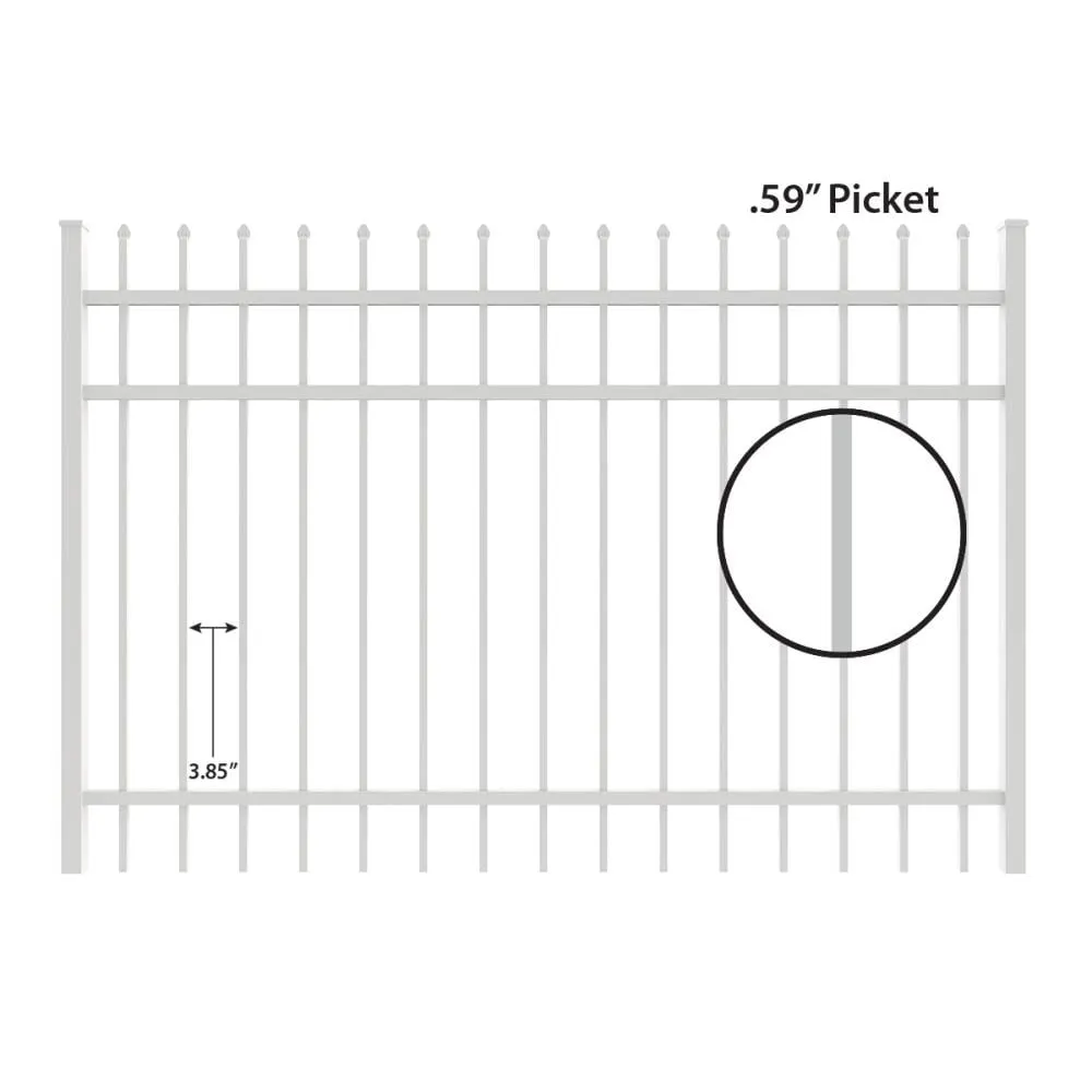 IronCraft Orleans 4 ft. H x 6 ft. W White Powder-Coated Aluminum Straight Fence Gate, photo 4 of 4