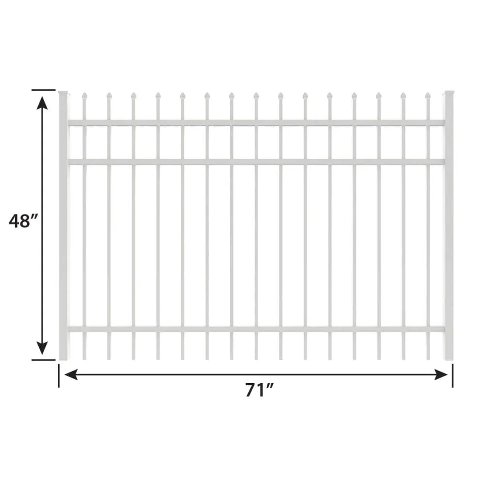 IronCraft Orleans 4 ft. H x 6 ft. W White Powder-Coated Aluminum Straight Fence Gate, photo 3 of 4