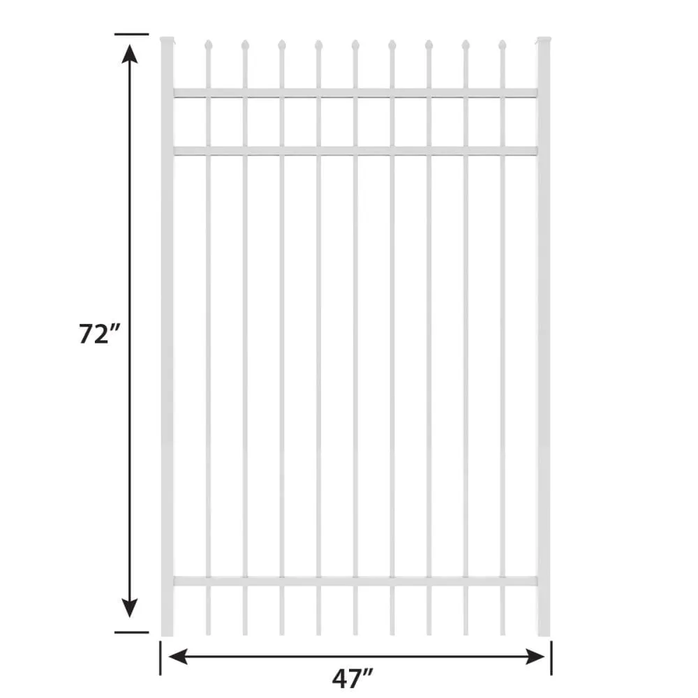 IronCraft 6 ft. H x 4 ft. W White Orleans Straight Top Aluminum Fence Gate, photo 3 of 4