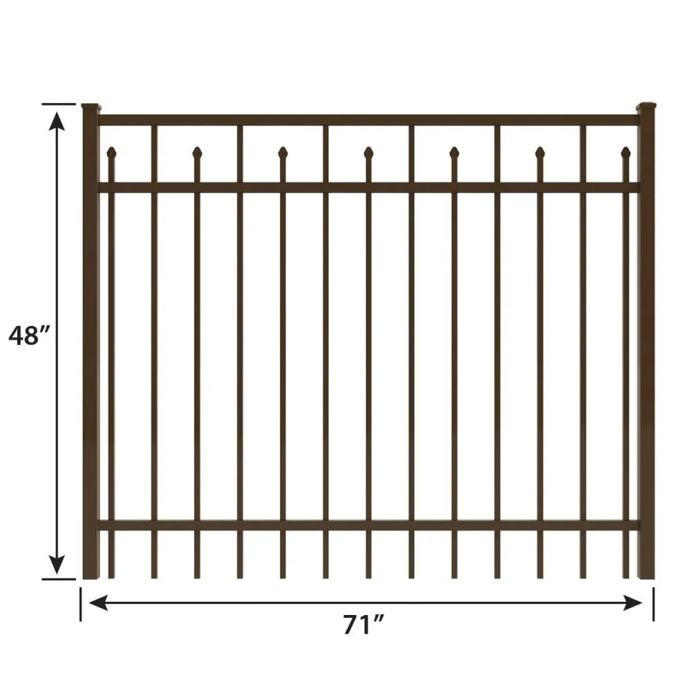IronCraft Hempsted 4 ft. H x 6 ft. W Bronze Powder-Coated Aluminum Straight Top Fence Gate, photo 3 of 4