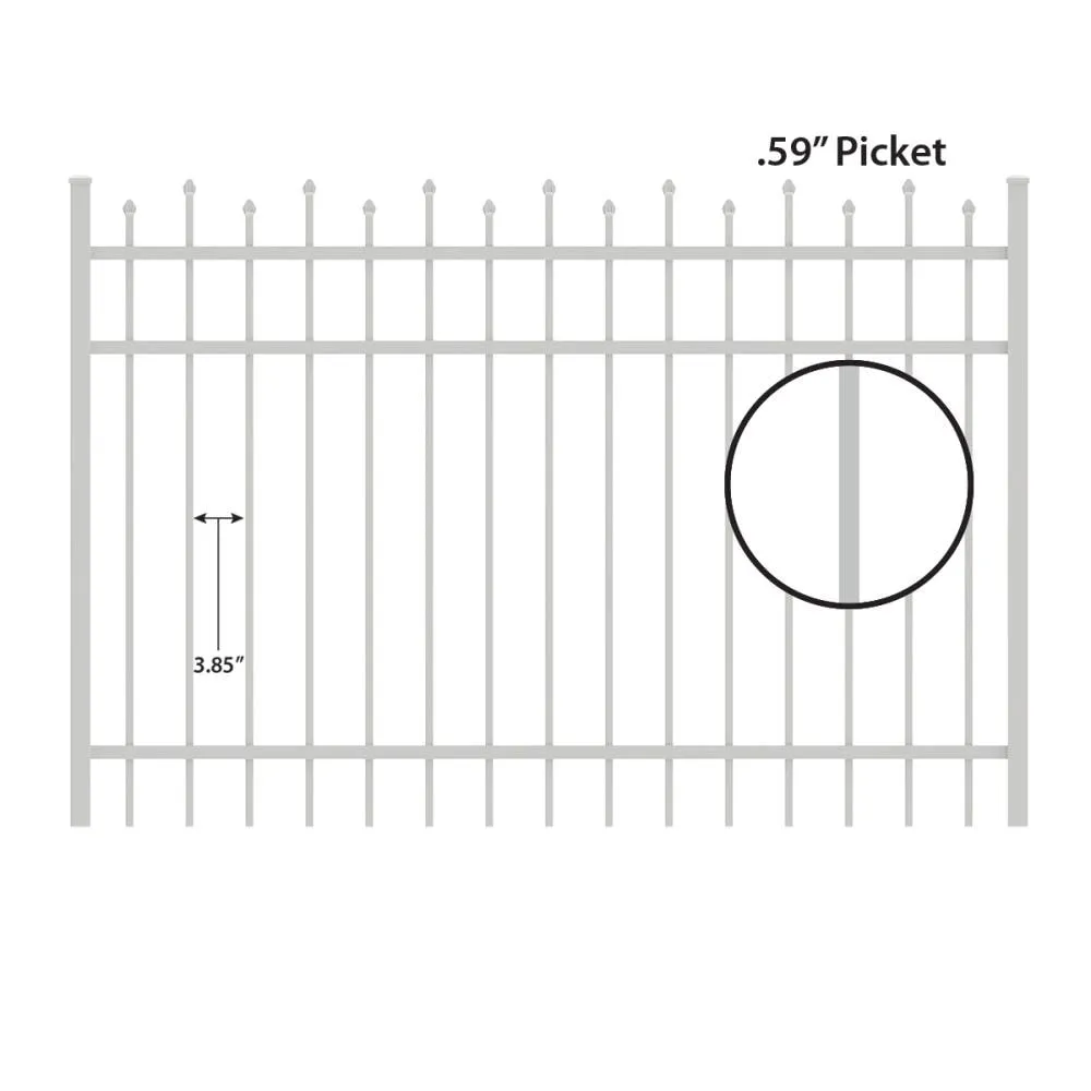 IronCraft Truro 4 ft. H x 6 ft. W White Powder-Coated Aluminum Straight Fence Gate, photo 4 of 4