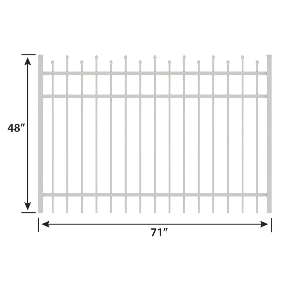 IronCraft Truro 4 ft. H x 6 ft. W White Powder-Coated Aluminum Straight Fence Gate, photo 3 of 4