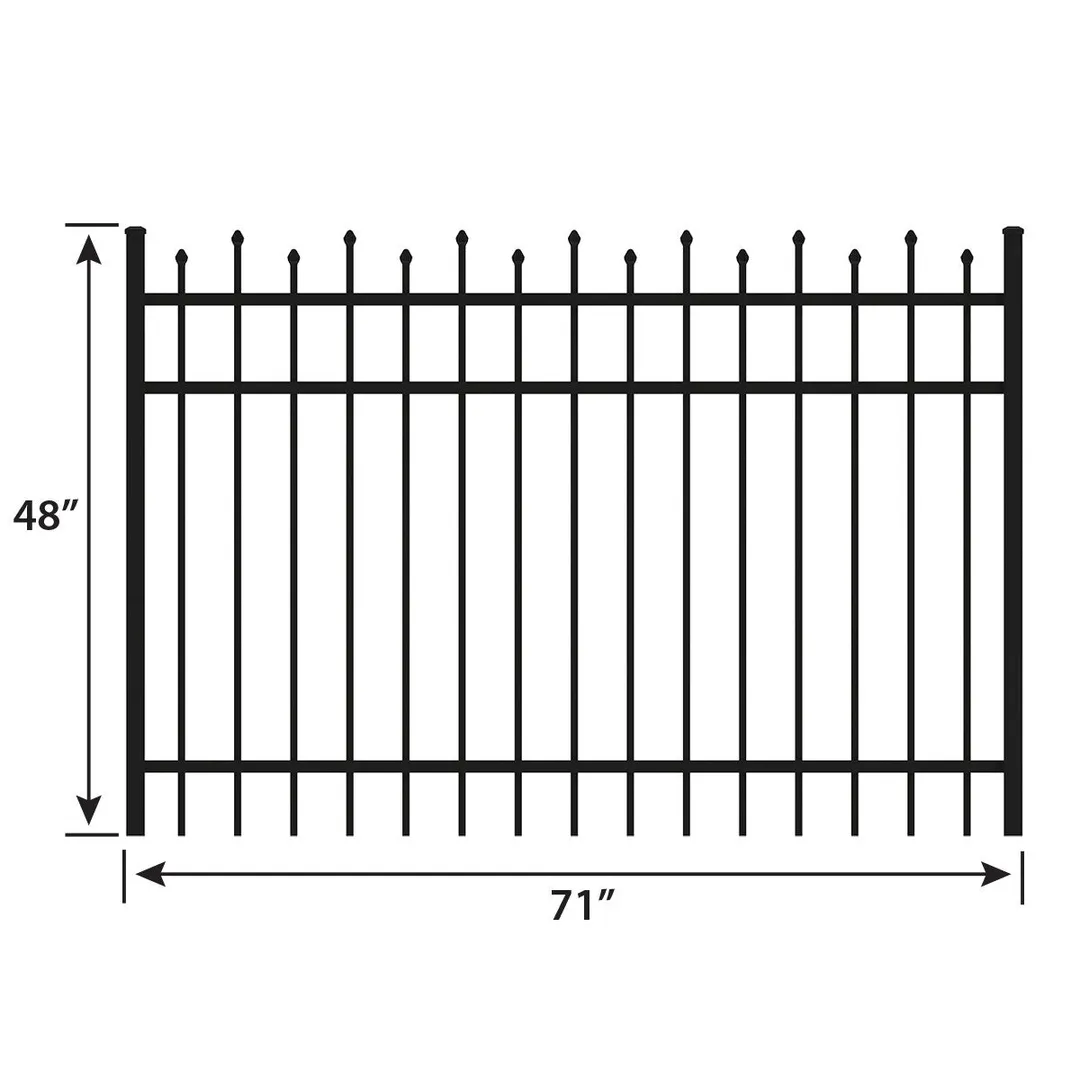 IronCraft Truro 4 ft. H x 6 ft. W Black Powder-Coated Aluminum Spaced Picket Fence Gate, photo 4 of 6
