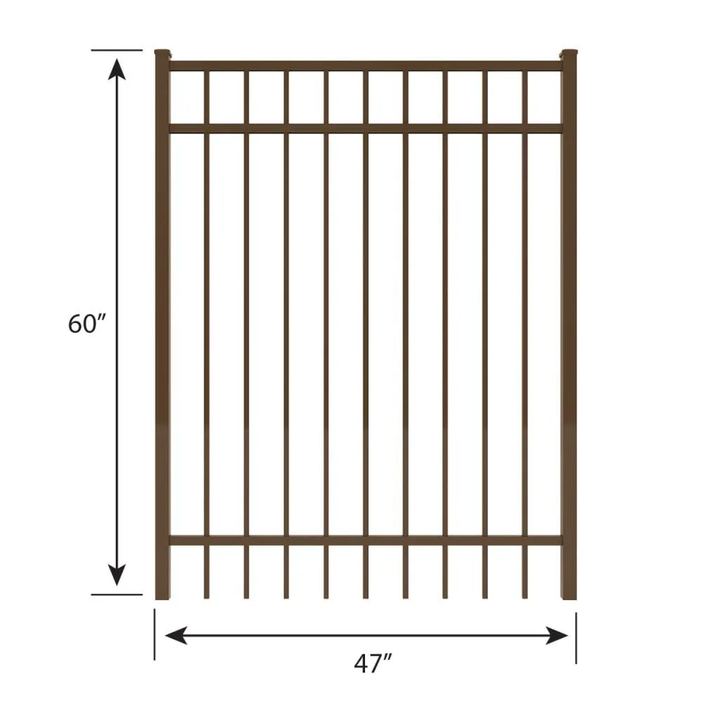 IronCraft Berkshire 5 ft. H x 4 ft. W Bronze Aluminum Straight Fence Gate, photo 3 of 4