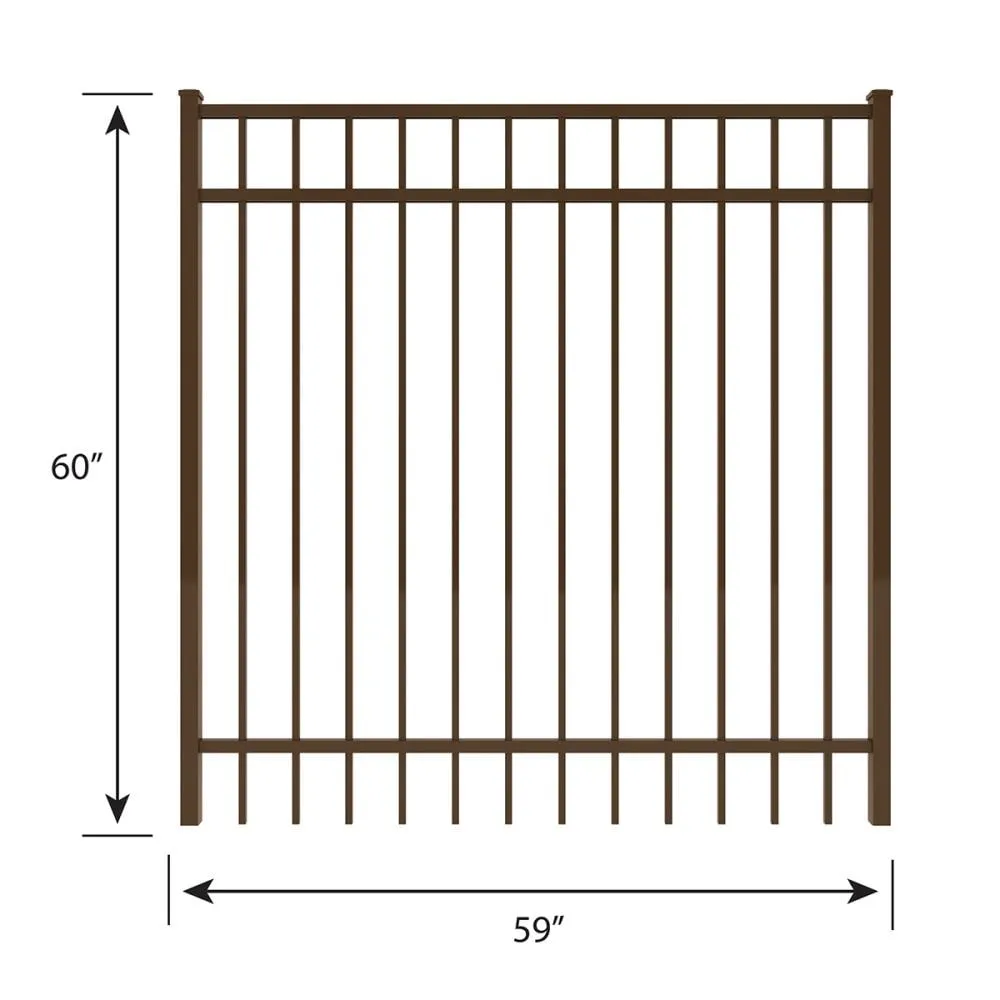 IronCraft Berkshire 5 ft. H x 5 ft. W Bronze Powder-Coated Aluminum Flat Top Straight Fence Gate, photo 3 of 5