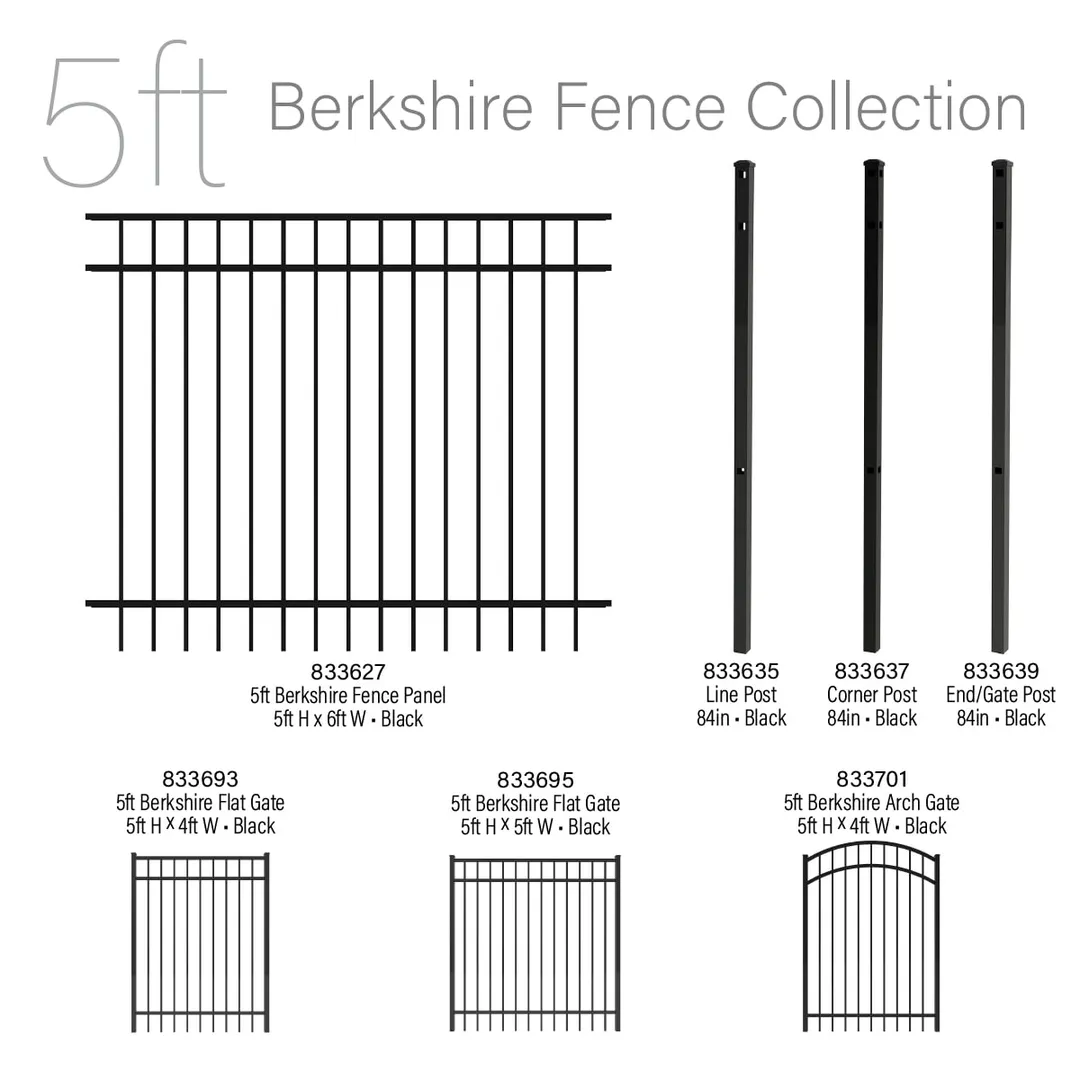 Ironcraft Berkshire 6-ft H x 2-in W Black Powder Coat Aluminum Flat-top Yard Line Fence Post, photo 3 of 7