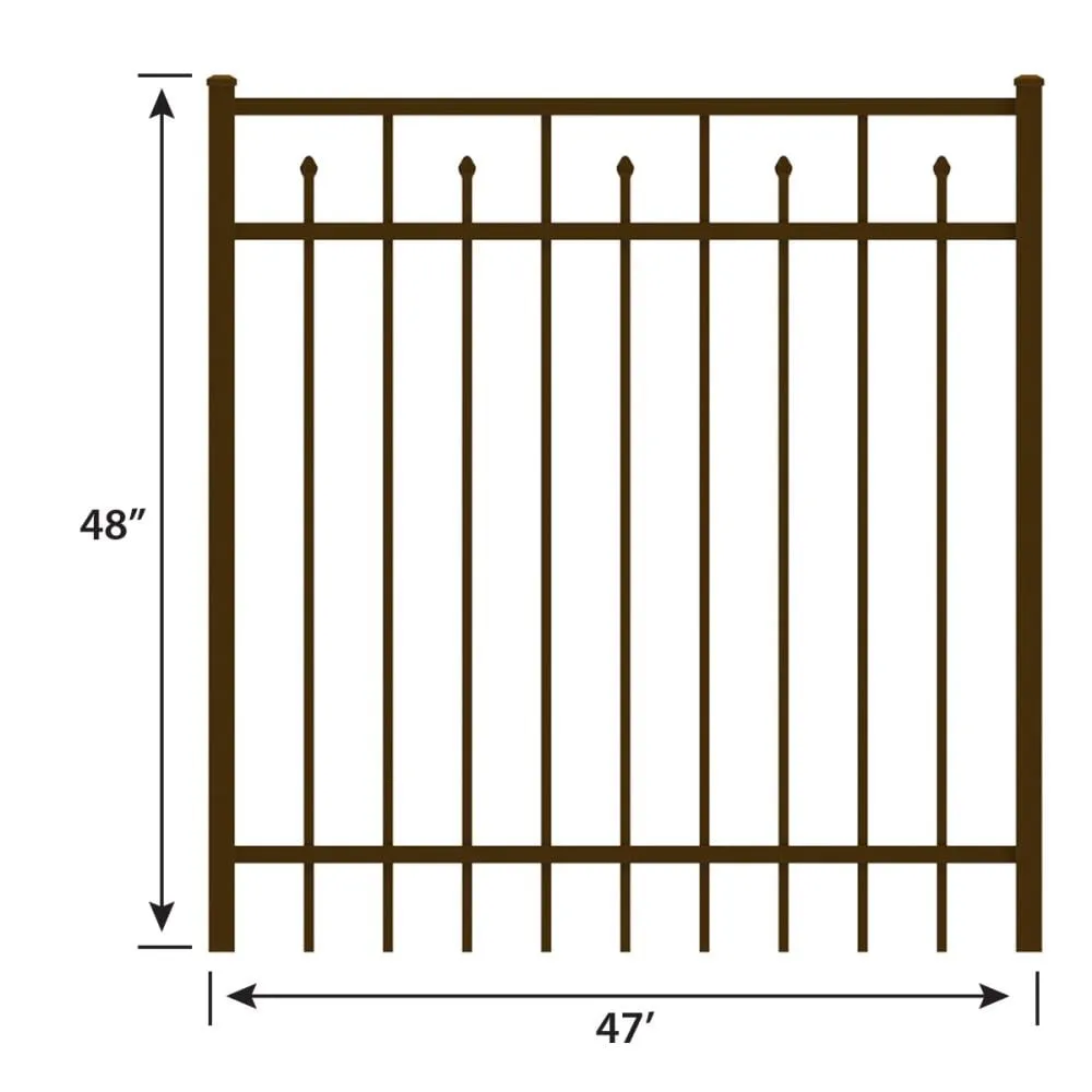 IronCraft Hempsted 4 ft. H x 4 ft. W Bronze Powder-Coated Aluminum Straight Top Fence Gate, photo 3 of 4