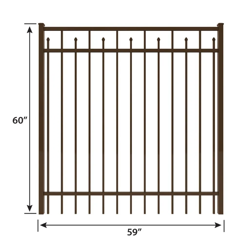 IronCraft Hempsted 5 ft. H x 5 ft. W Bronze Powder-Coated Aluminum Flat Top Straight Fence Gate, photo 3 of 5