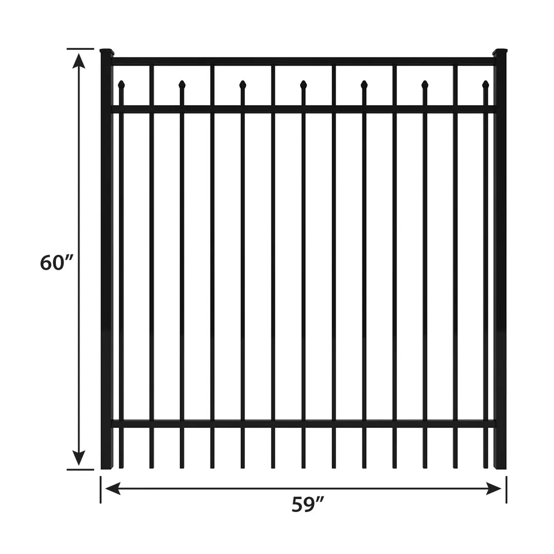 IronCraft Hempsted 5 ft. H x 5 ft. W Black Powder-Coated Aluminum Straight Fence Gate, photo 4 of 6
