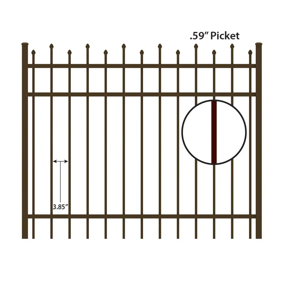 IronCraft Truro 4 ft. H x 5 ft. W Bronze Powder-Coated Aluminum Straight Top Fence Gate, photo 4 of 4