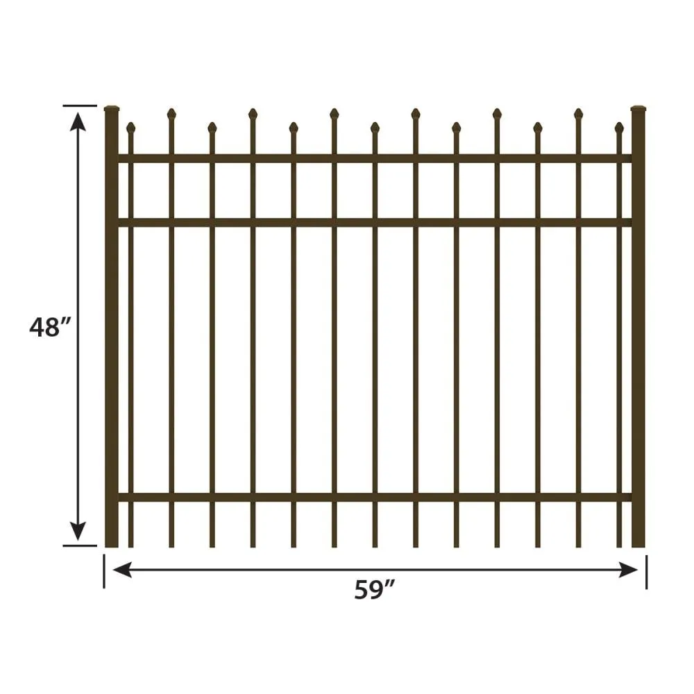 IronCraft Truro 4 ft. H x 5 ft. W Bronze Powder-Coated Aluminum Straight Top Fence Gate, photo 3 of 4
