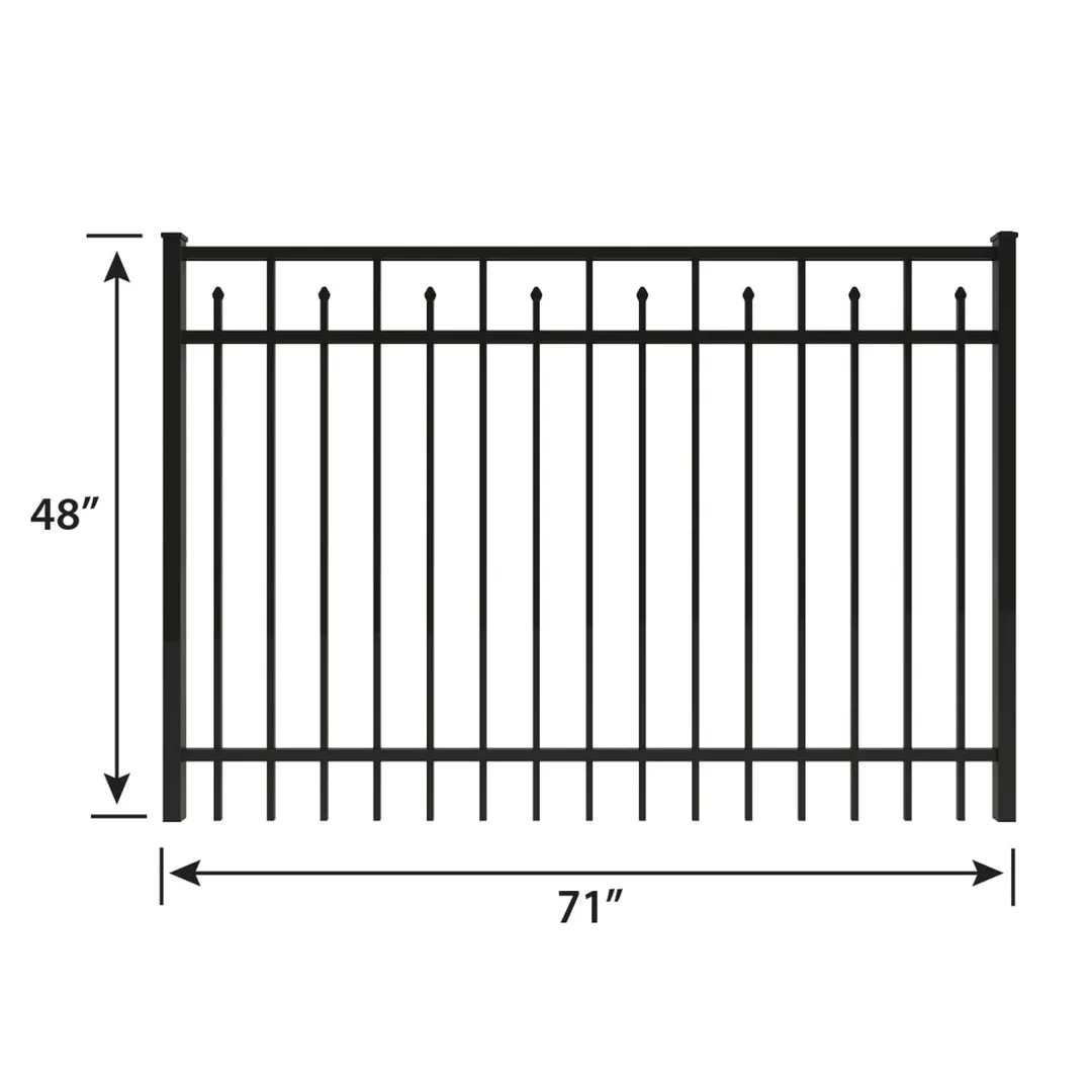 IronCraft Hempsted 4 ft H x 6 ft W Black Aluminum Straight Top Fence Gate, photo 3 of 4