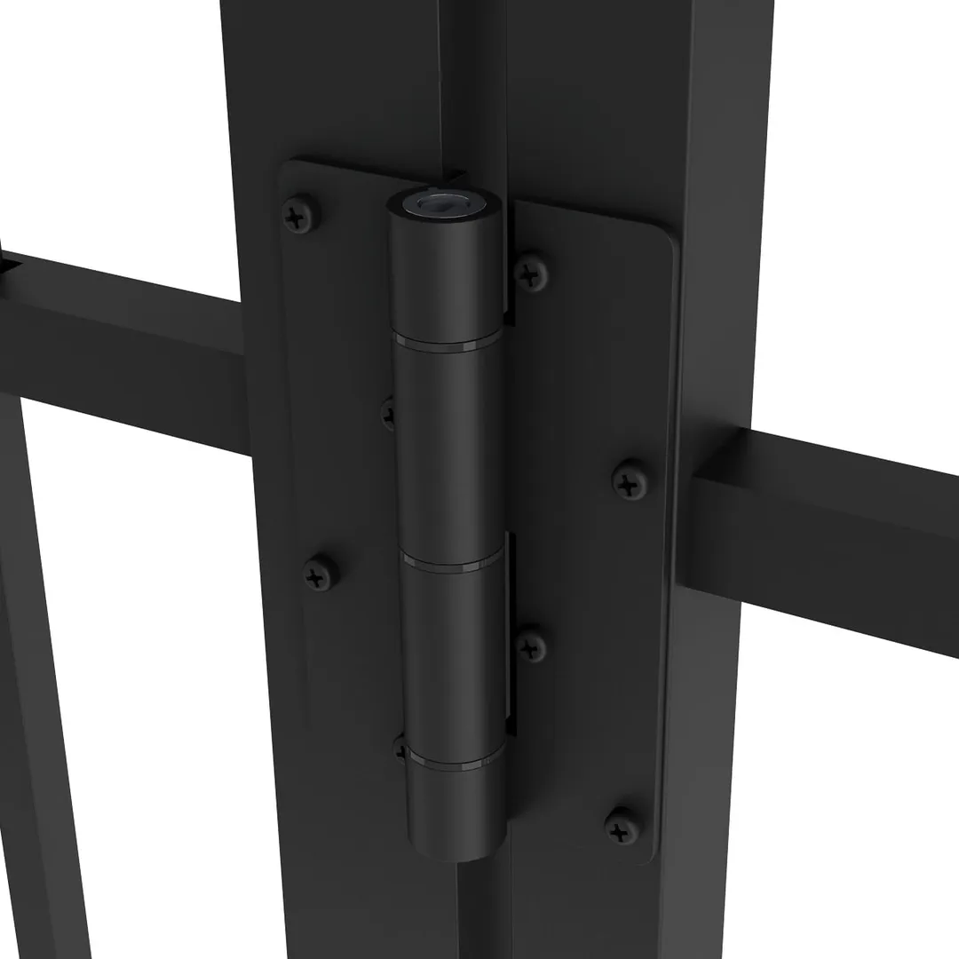 Ironcraft Orleans 4-ft H x 8-ft W Black Powder-coated Aluminum Spaced Picket Pressed-point Yard Fence Gate, photo 6 of 9