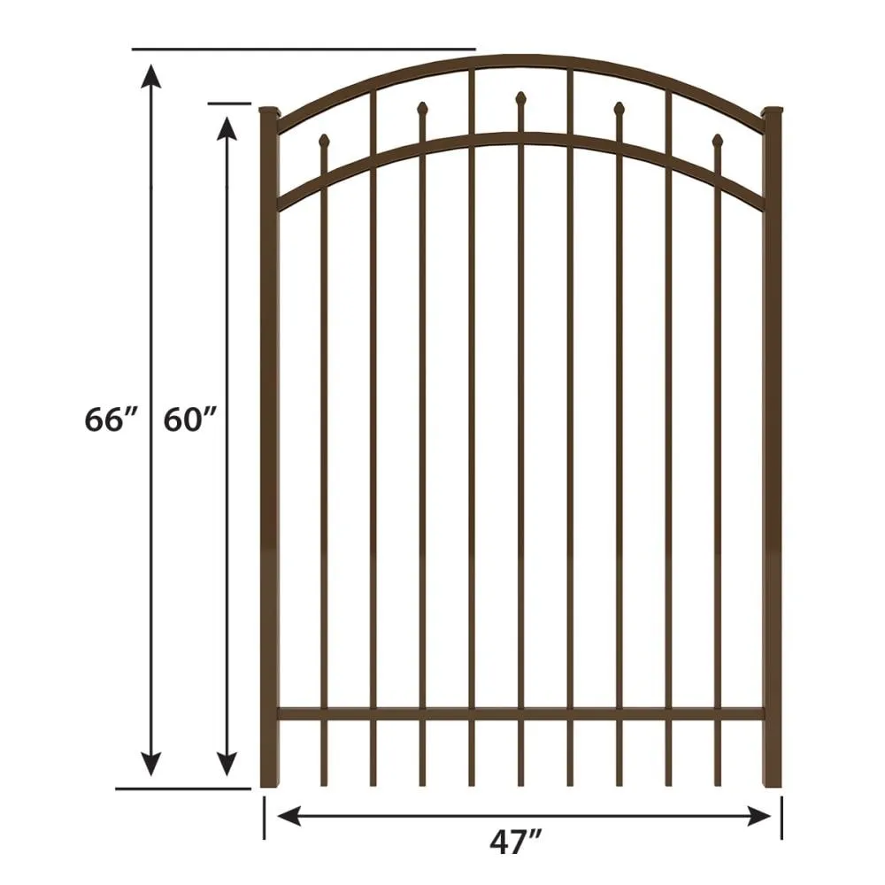 IronCraft Hempsted 5 ft. H x 4 ft. W Bronze Arched Powder-Coated Aluminum Fence Gate, photo 3 of 3