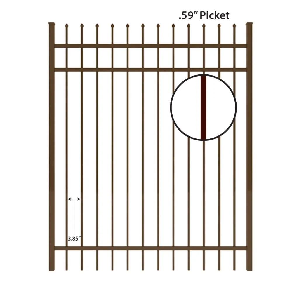 IronCraft Orleans 6 ft. H x 5 ft. W Bronze Aluminum Straight Fence Gate, photo 4 of 4