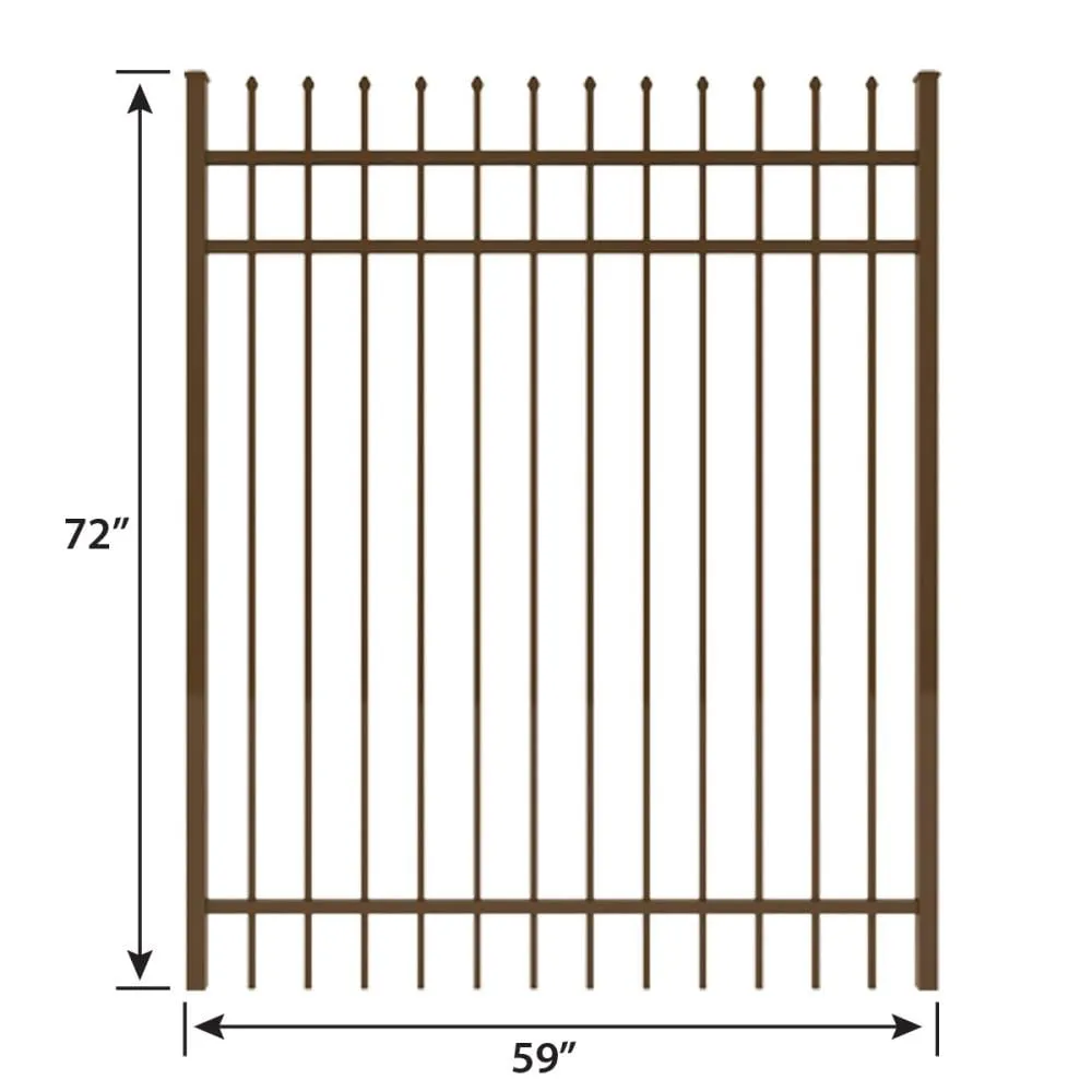 IronCraft Orleans 6 ft. H x 5 ft. W Bronze Aluminum Straight Fence Gate, photo 3 of 4