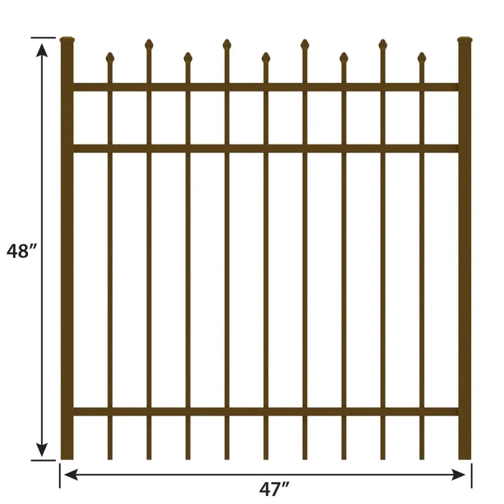 IronCraft Truro 4 ft. H x 4 ft. W Bronze Powder-Coated Aluminum Straight Top Fence Gate, photo 3 of 4