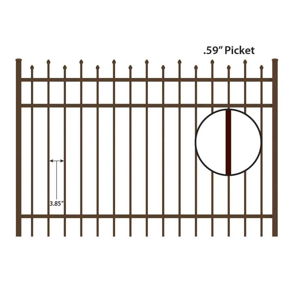 IronCraft Truro 4 ft. H x 6 ft. W Bronze Powder-Coated Aluminum Straight Top Fence Gate, photo 4 of 4