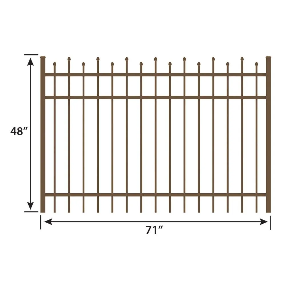IronCraft Truro 4 ft. H x 6 ft. W Bronze Powder-Coated Aluminum Straight Top Fence Gate, photo 3 of 4