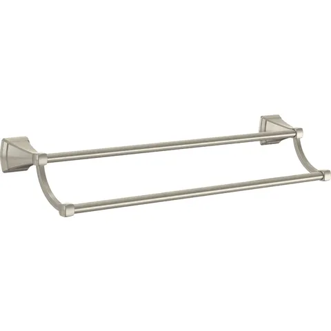 Flynn 24-in Double Brushed Nickel Wall Mount Double Towel Bar