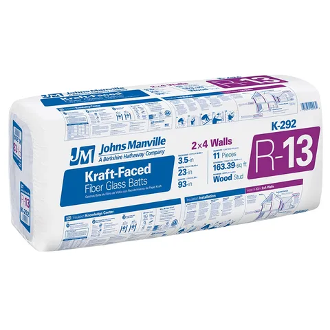R-13 Kraft-Faced Fiberglass Batt Insulation