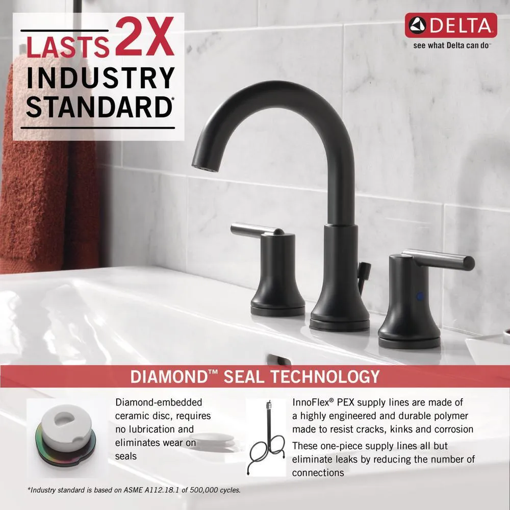Trinsic Single Hole Single-Handle Bathroom Faucet with Metal Drain Assembly in Matte Black, photo 5 of 10