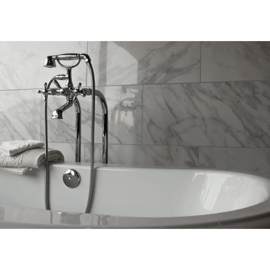 TRUE PORCELAIN CO. Arabescato Gold Polished 12-in x 24-in Polished Porcelain Marble Look Floor and Wall Tile, photo 4 of 12