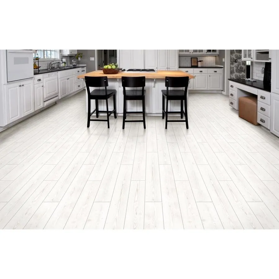 TRUE PORCELAIN CO. Pine Wood White 6-in x 6-in Porcelain Wood Look Tile Sample, photo 2 of 5