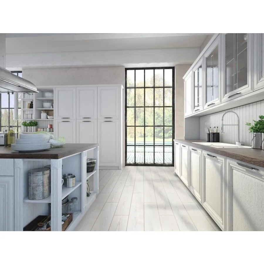 TRUE PORCELAIN CO. Pine Wood White 6-in x 6-in Porcelain Wood Look Tile Sample, photo 3 of 5