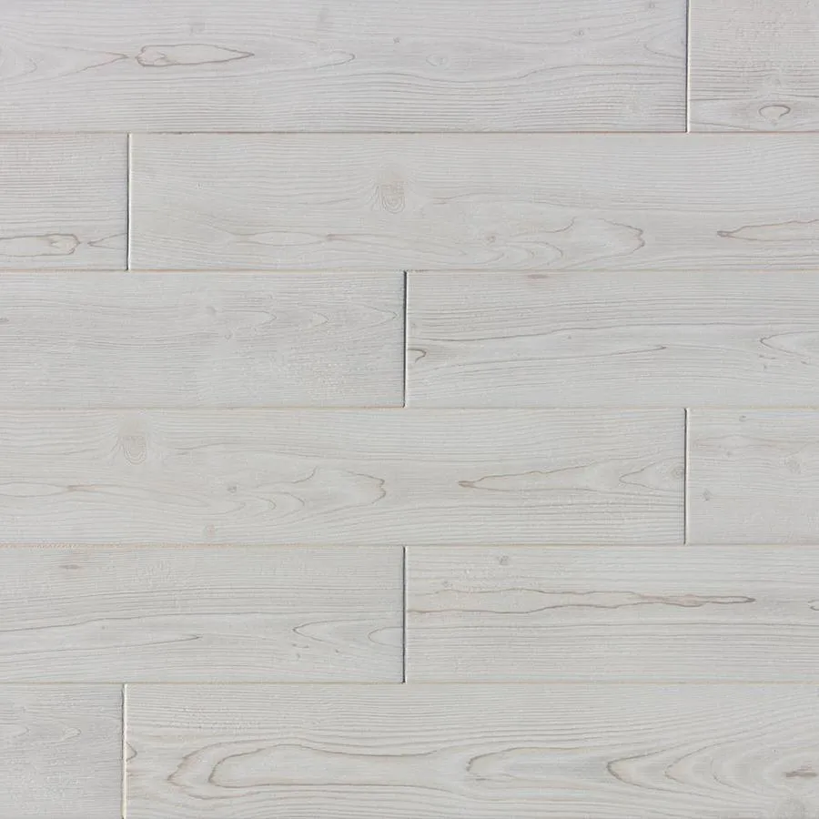 TRUE PORCELAIN CO. Pine Wood White 6-in x 6-in Porcelain Wood Look Tile Sample, photo 4 of 5