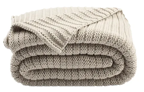 Textures and Weaves Palewisper 50 × 60 in Cotton Throw