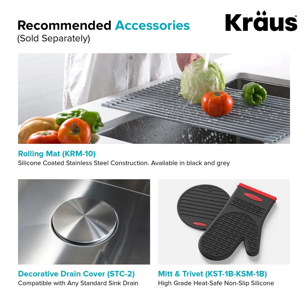 Kraus Stainless Steel Undermount Laundry Sink with Drain and Faucet - 18.5x24 In., photo 9 of 13