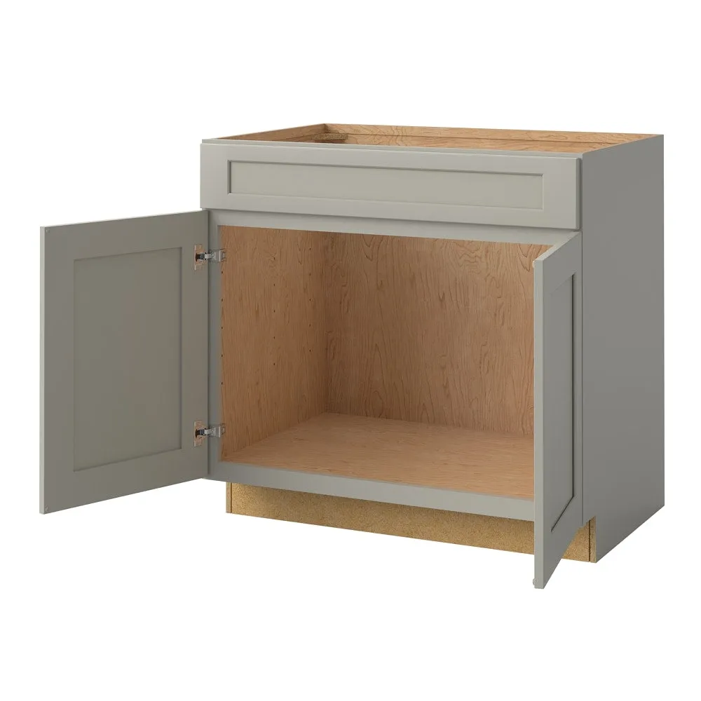 allen + roth Stonewall 36-in W x 34.5-in H x 24-in D Stone Sink Base Fully Assembled Cabinet (Flat Panel Shaker Style), photo 4 of 13