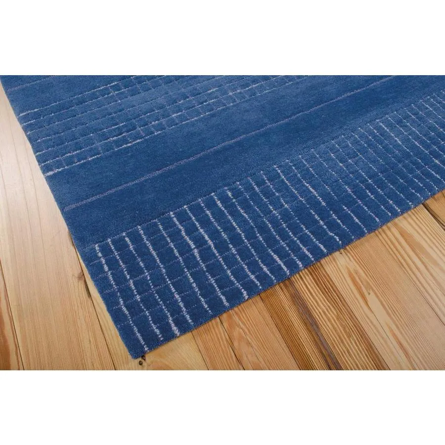 Nourison Contour 8 x 10 Denim Indoor Abstract Mid-Century Modern Handcrafted Area Rug, photo 3 of 4