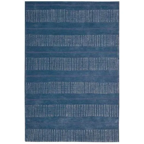 Nourison Contour 8 x 10 Denim Indoor Abstract Mid-Century Modern Handcrafted Area Rug, photo 4 of 4