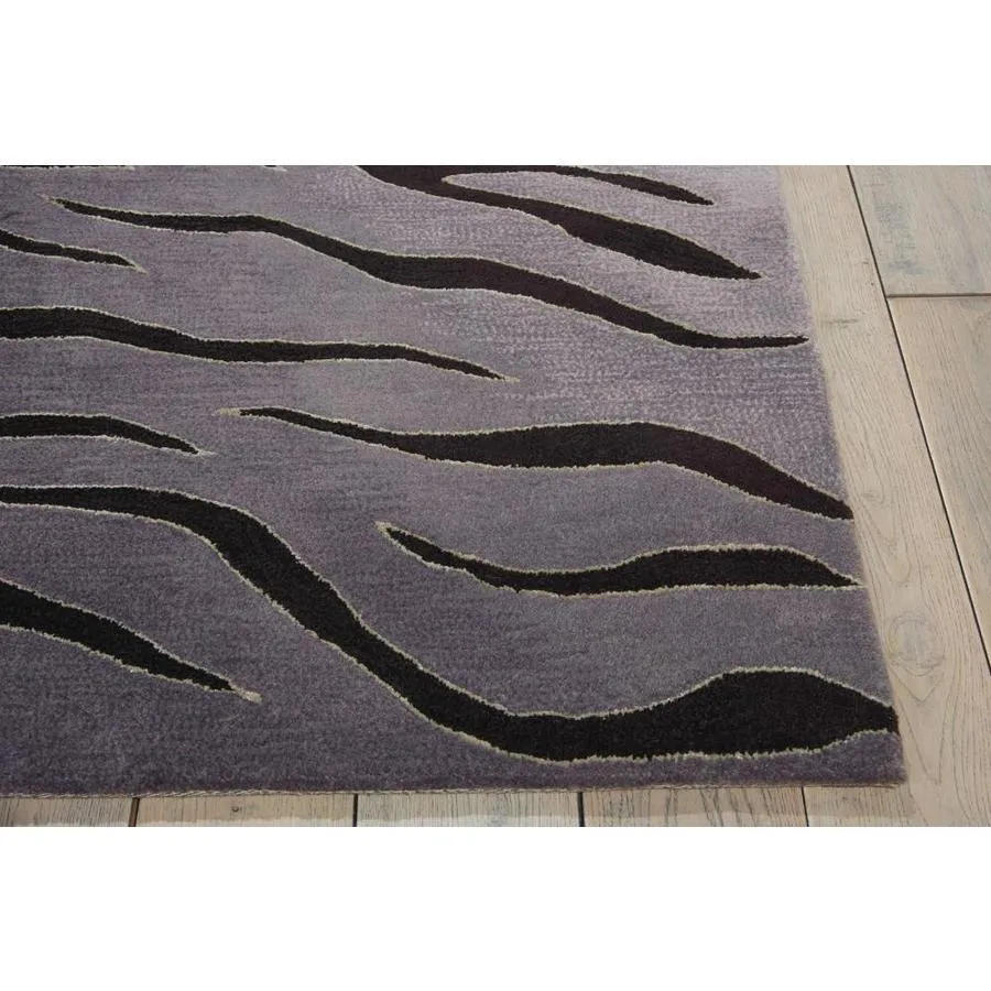 Nourison Contour 8 x 10 Blk/Grey Indoor Abstract Mid-Century Modern Handcrafted Area Rug, photo 3 of 4