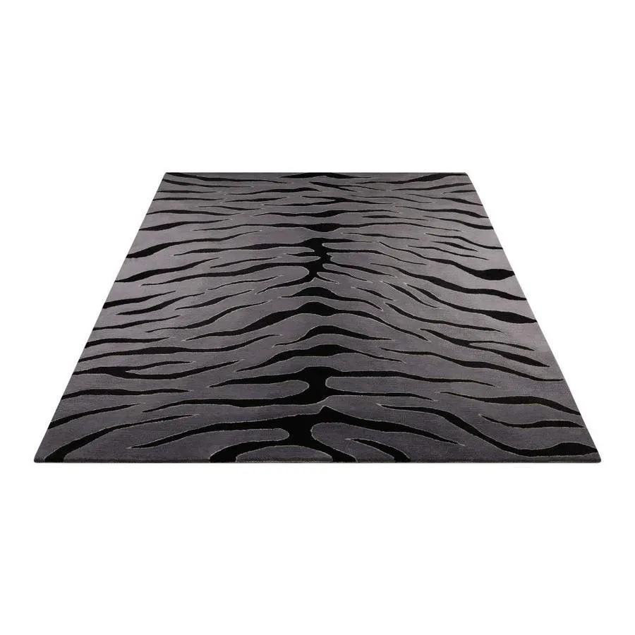 Nourison Contour 8 x 10 Blk/Grey Indoor Abstract Mid-Century Modern Handcrafted Area Rug, photo 2 of 4
