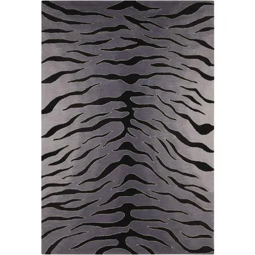 Nourison Contour 8 x 10 Blk/Grey Indoor Abstract Mid-Century Modern Handcrafted Area Rug, photo 4 of 4