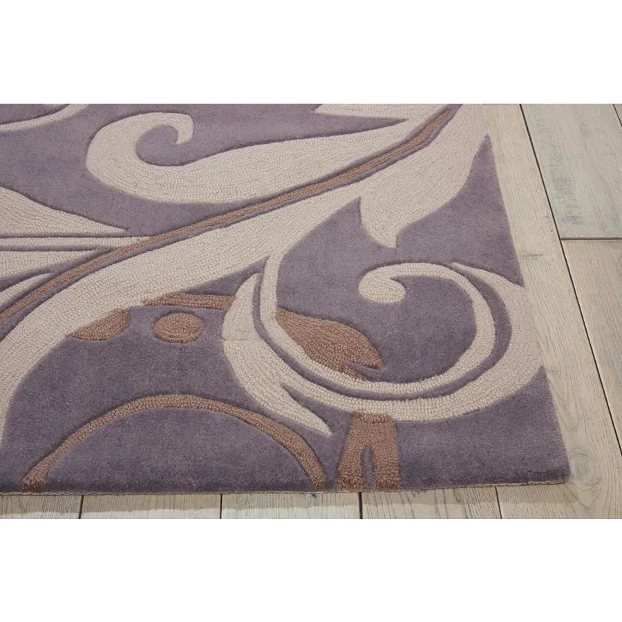 Nourison Contour 3 x 5 Silver Indoor Abstract Mid-Century Modern Handcrafted Area Rug, photo 3 of 4