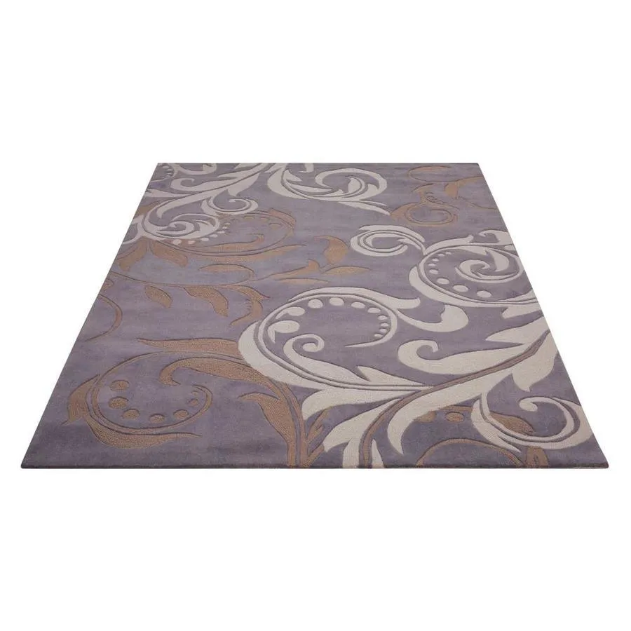 Nourison Contour 3 x 5 Silver Indoor Abstract Mid-Century Modern Handcrafted Area Rug, photo 2 of 4