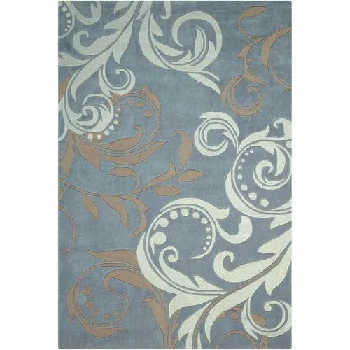 Nourison Contour 3 x 5 Silver Indoor Abstract Mid-Century Modern Handcrafted Area Rug, photo 4 of 4