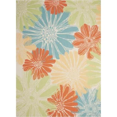 Nourison Home And Garden 5 x 7 Ivory Indoor/Outdoor Abstract Coastal Area Rug, photo 3 of 3