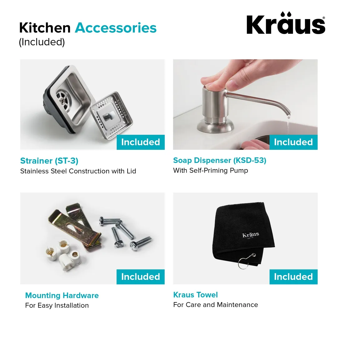 Kraus Stainless Steel Undermount Laundry Sink with Drain and Faucet - 18.5x24 In., photo 10 of 13