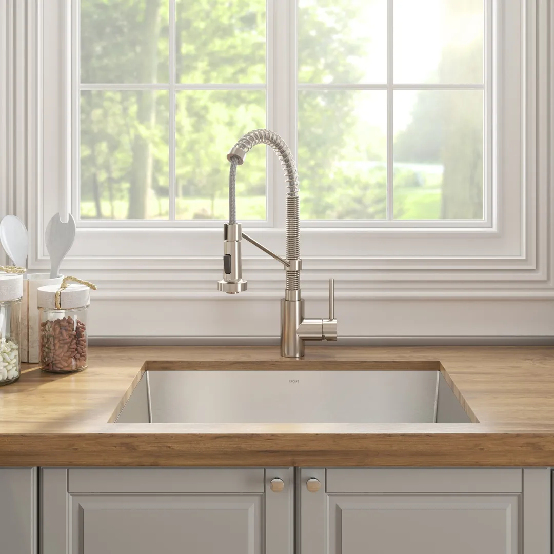 Kraus Stainless Steel Undermount Laundry Sink with Drain and Faucet - 18.5x24 In., photo 4 of 13