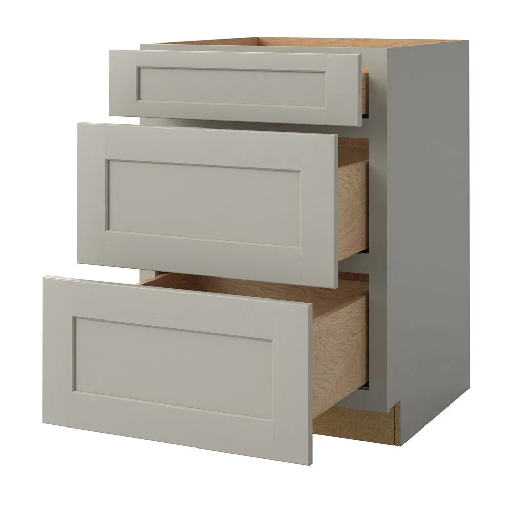 allen + roth Stonewall 24-in W x 34.5-in H x 24-in D Stone 3-Drawer Base Fully Assembled Cabinet (Flat Panel Style), photo 4 of 17